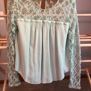 Women's Dressy Seafoam Green Long Sleeve Top - Size XS
